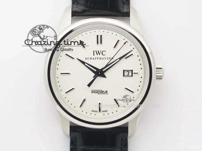 MIROTIME 0223 Supportive Portofino Automatic SS AF 1:1 Best Edition White Dial on Black Croco Leather Strap A 7184